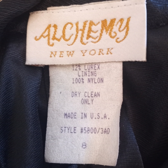 Vintage NWT Alchemy Shimmery Knit Overlay Lurex Gold Disco Crossback Maxi Dress - Picture 6 of 8